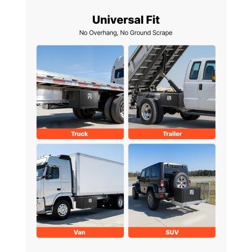 VEVOR Underbody Truck Tool Box, 609 x 305 x 356 mm Heavy Duty Steel Trailer Storage Box with Lock & Keys