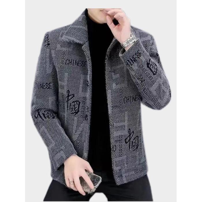 

Men s Slim Fit Woolen Trench Coat - Trendy Spring/Autumn Casual Jacket XL світло-сірий колір