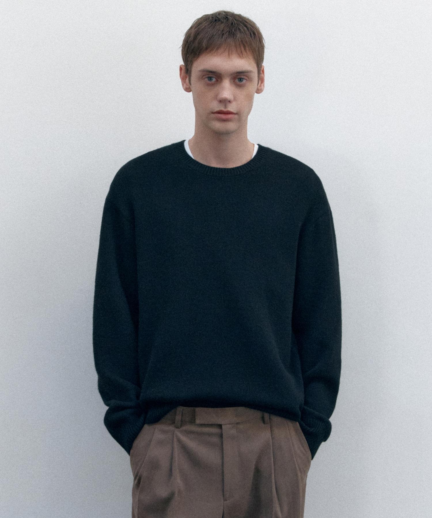 Musinsa Standard Essential Crew Neck Knit [Black] Black/M