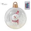 24" Inflatable Christmas Ball with LED Light Outdoor Blow Up PVC Ball Decorations with Santa/Reindeer/Snowman Figurine for Yard Pool Garden Decor