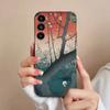 Japan Style Ukiyo-e New Phone Case For Samsung S25,24,21,22,23,S30,Ultra,S20,Plus,Fe,Lite,Note,S10,S9,Black Soft Shell