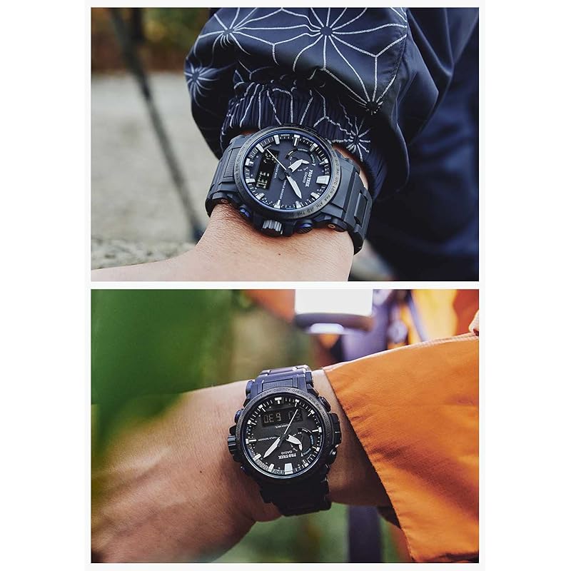 Casio Pro Trek Watch [Official Japanese Product] Climber Line Radio-Controlled Solar Watch Made with Biomass Plastic PRW-61FC-1JF Men's Black