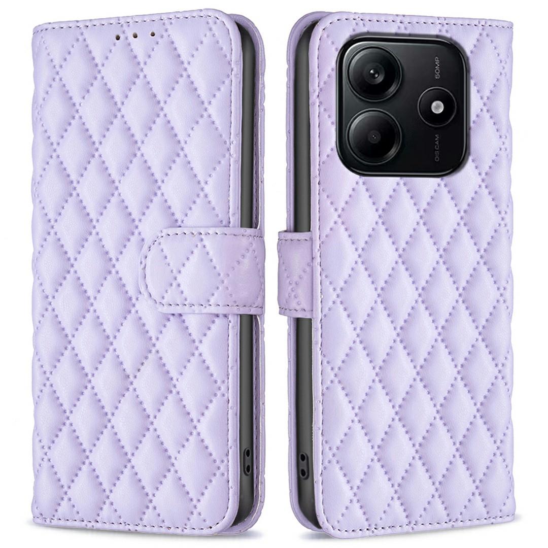 

BINFEN COLOR BF Style-14 For Xiaomi Redmi Note 14 4G (163.25mm) Case Rhombus Phone Leather Cover Stand E