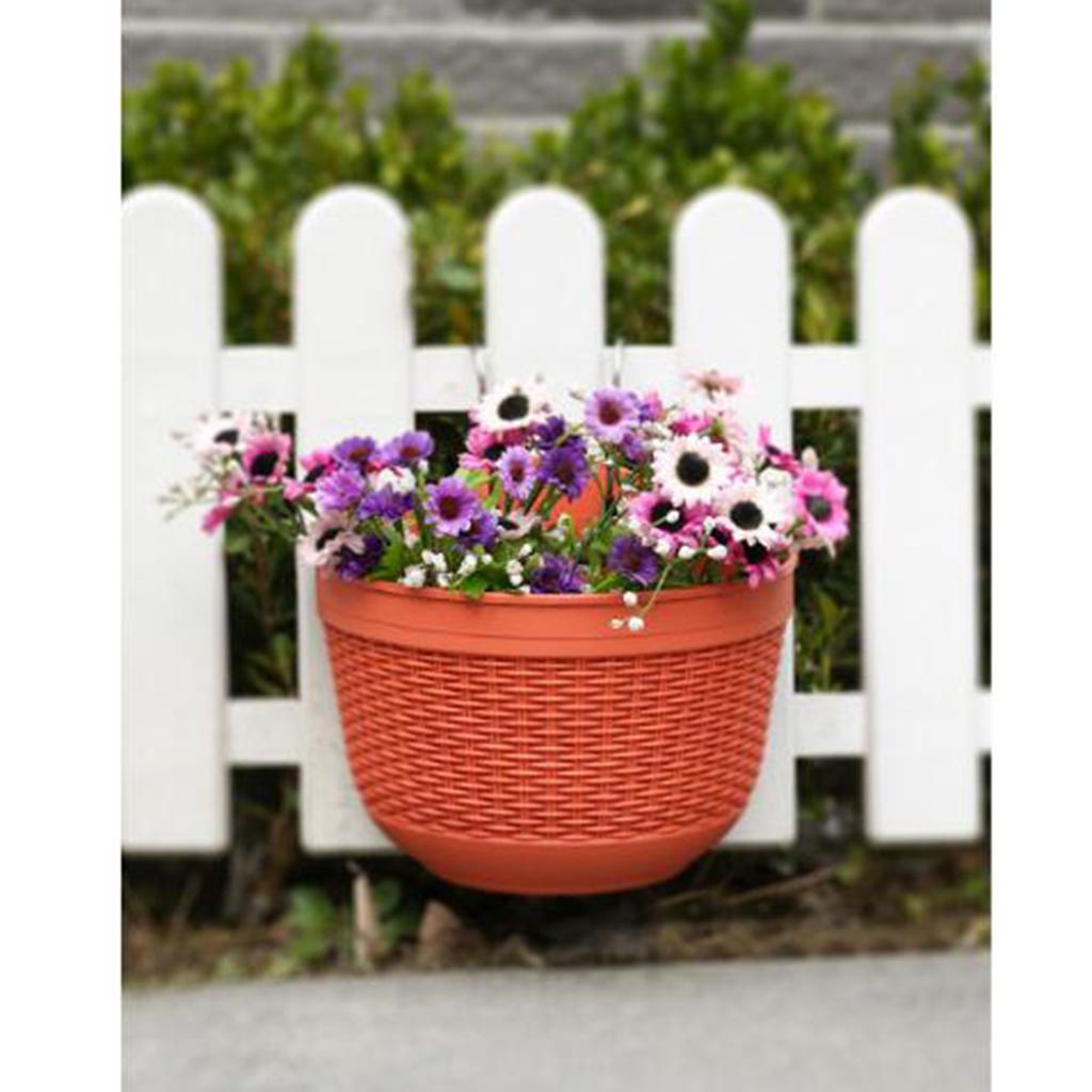 Buy Plastic Wall Hanging Flower Pots with Metal Hook Garden Planter for