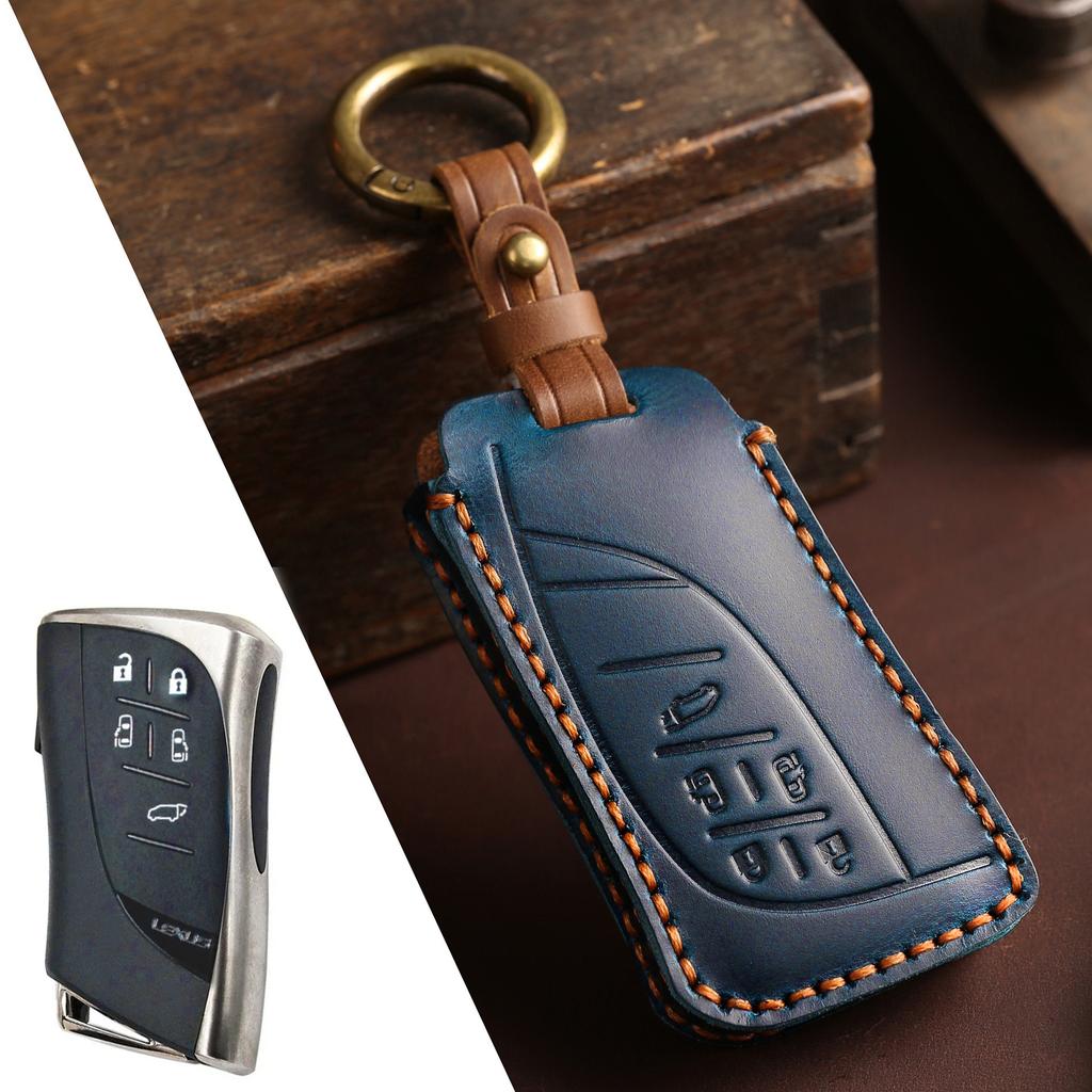 Leather Protector Case Bag Set for Lexus LM350h LM500 Keyless Go Remote Car Fob Key Cover Holder Shell