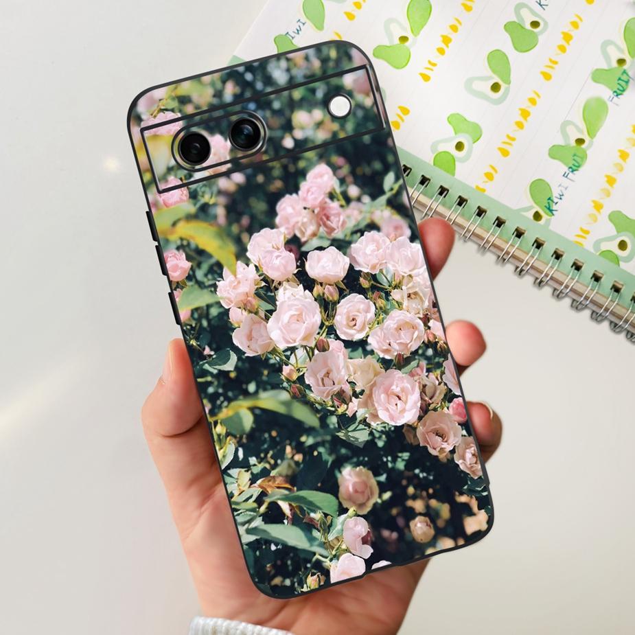 For Google Pixel 8A Case Pixel8 Pro Cute Cat Flower Painted Cover Silicone Phone Case For Google Pixel 8 Pro Pixel8A Soft Fundas