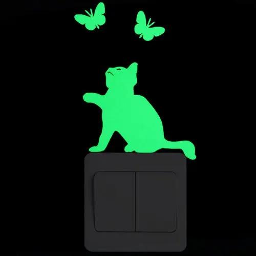 Switch Decoration Luminous Stickers Kids Room Wall Laptop Fridge Desk Car Home Decor Vinyl Decal Car/Fairy/Moon Stars/Bulb/Dog..
