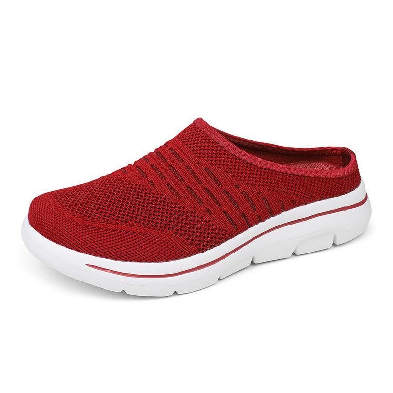 New Fashionable Half Support Slip-On Shoes In Large Size Multi-Color Light Casual for Spring Autumn Winter with Mesh Lining