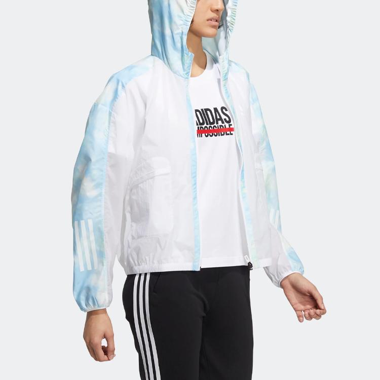 adidas Met Aop Windbreaker Damenjacke Weiß HI6828