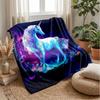 Glowing Magical Unicorn Theme Blanket Lightweight Warm Flannel Blanket Decorative Throw Blanket for Home Decoration
