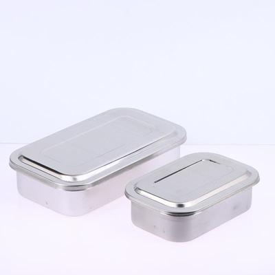 Dental Instruments Tray With Lid Stainless Steel Surgical Medical Disinfection Box Rectangular Plate Sterilization Container New