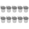 10PCS Flower Pot Mini Succulent Plant Pot Small Metal Bucket for Indoor Outdoor DecorSilver 4x5.5x6cm