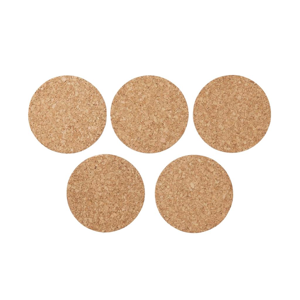 MUJI Cork Coasters, Approx. 9.5cm Diameter, Set of 5, MDA41A1A