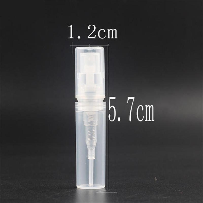 Wholesale 5/10/50/200/400pcs 2ML Portable Clear Plastic Spray Bottle Perfume Bottle Atomizer Sample Test Tube Thin PET Vials