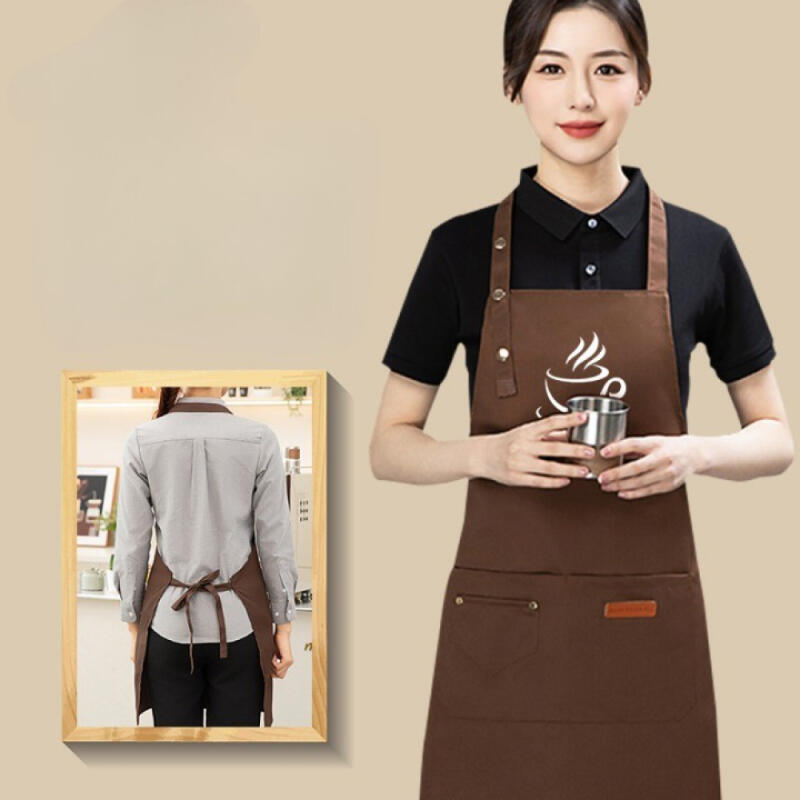 Cafe uniform, nursing assistant apron, beauty salon denim apron black