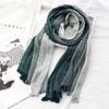 Wrinkled Long Neckerchief Soft Tassel Bufandas Shawls Casual Unisex Striped Scarf