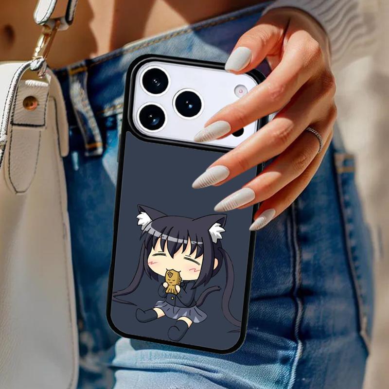 Anime Cat Girl soft Phone Case For iPhone 17 Air 14 15 13 12 Max Cover For Apple 14 15 16 16e 11 Pro Max Plus Coque