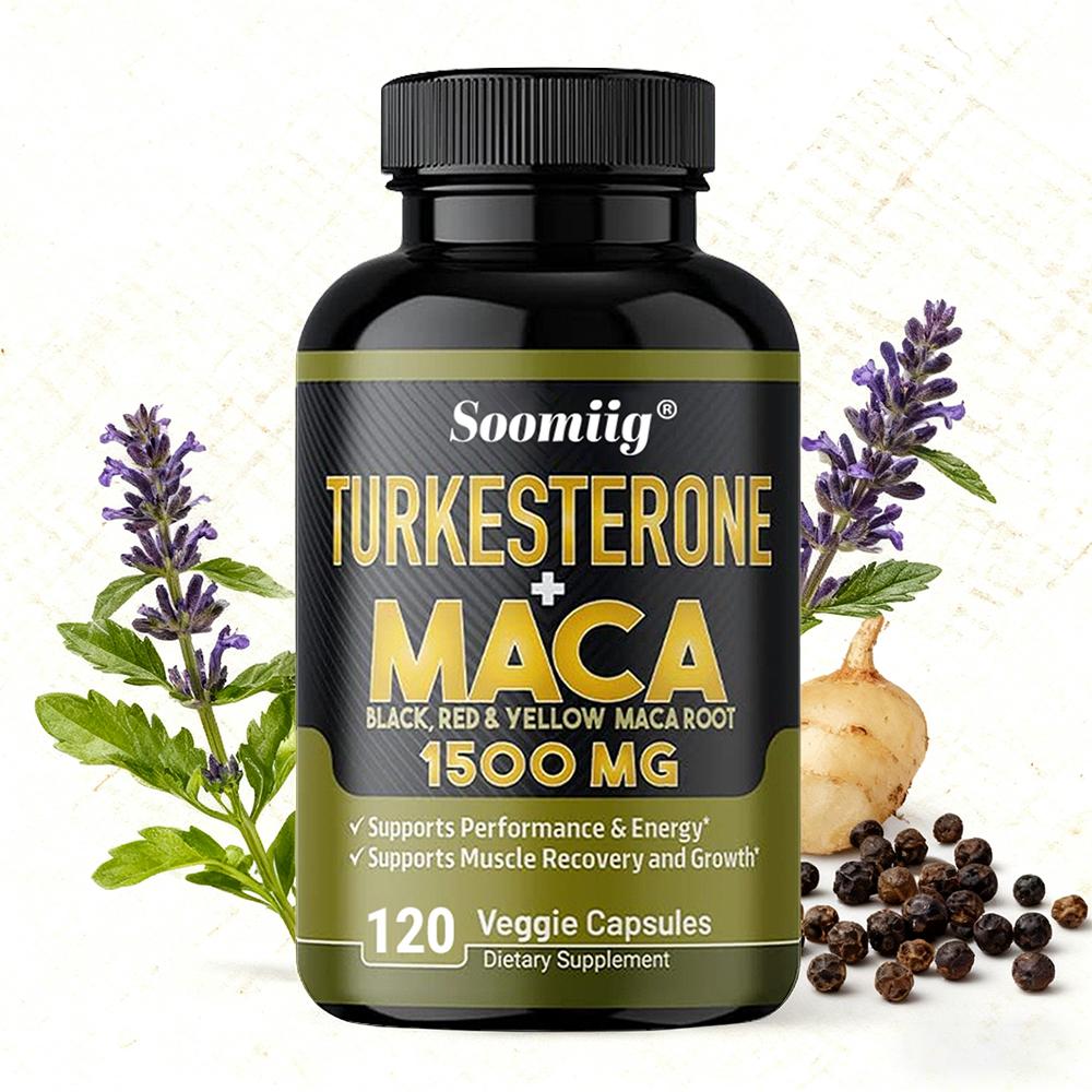 Turkesterone + Maca – 1500 mg | 120 Capsules | Muscle & Athletic Performance Enhancer