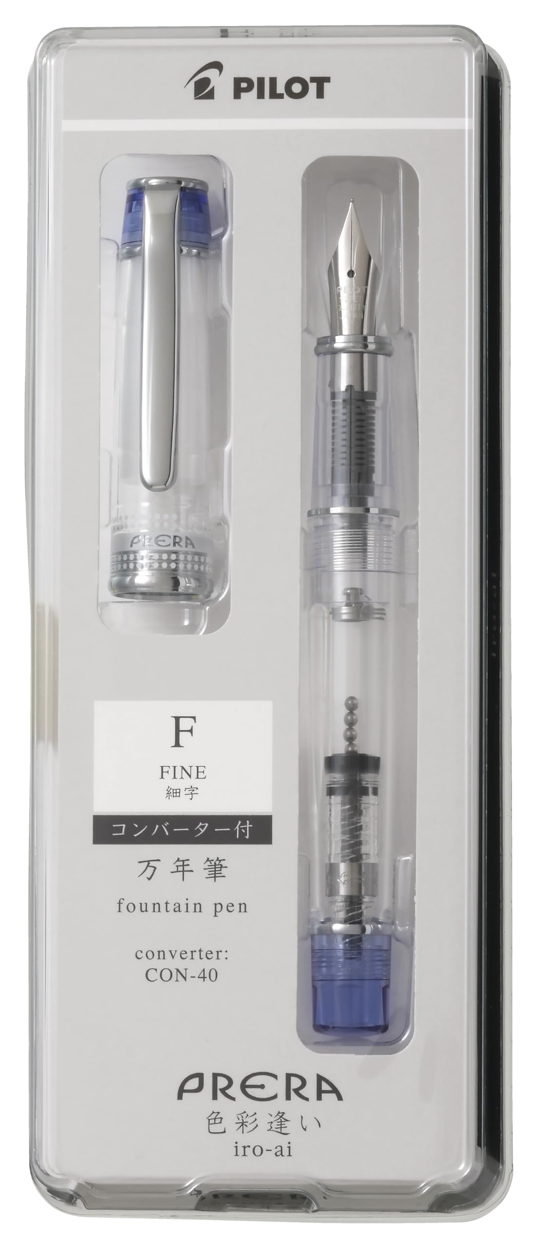 

PILOT Fountain Pen PRERA Shikisaiai F Fine Point Transparent Blue PFPR1TLF