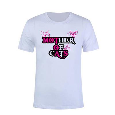 Mother of Cats Casual T-shirts Harajuku Tees Tshirts Women Tops Tees Short Sleeved Plus Size