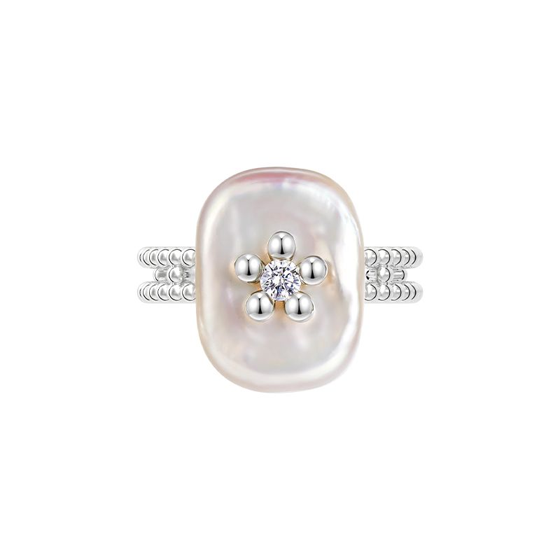 

Sanheng Sun Hunter [Island Reply] Original Natural Baroque Pearl Ring Accessible Luxury Set Qixi Gift Square Freshwater Bead Ring