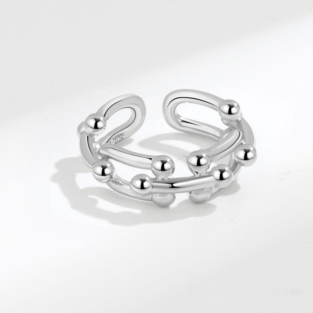 

Vintage Horseshoe Open Ring For Women Minimalist Light Luxury Index Finger Band Unique Fashionable Adjustable Jewelry Gift opening adjustable біле золото кольору