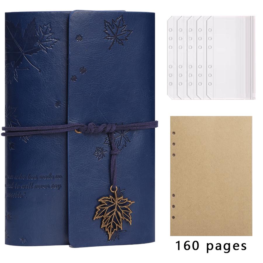 

Ностальгический спиральный блокнот «Падающий лист» в винтажной кожаной обложке, дорожный персонализированный органайзер с крафтовой бумагой и защитной обложкой