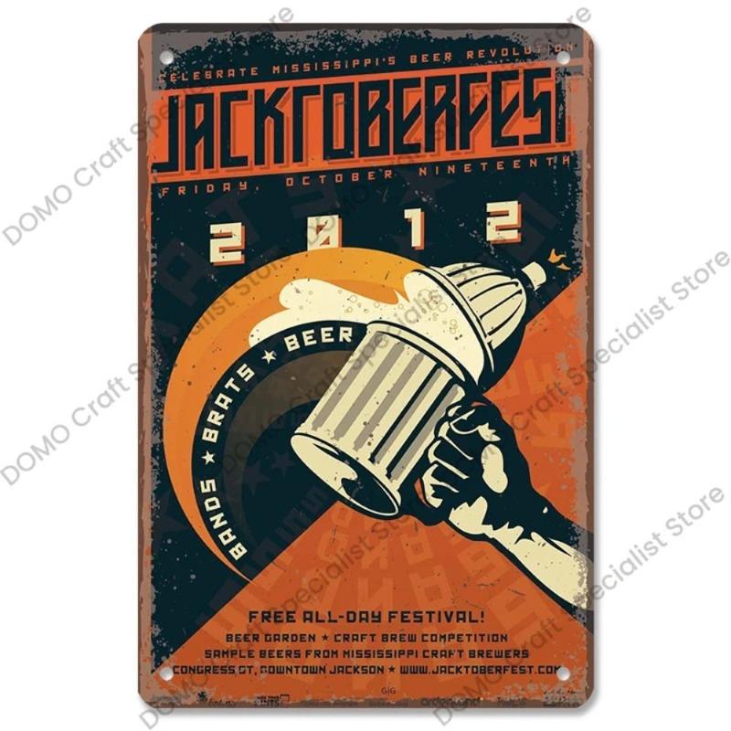 Vintage Beer Metal Sign, New Year Pub Decor Plaque