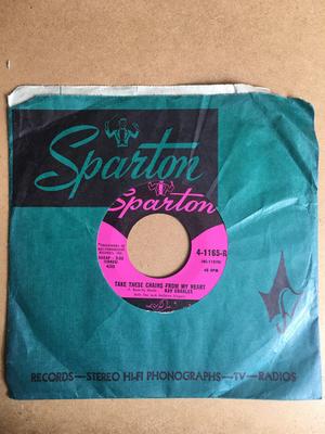 7inch Record RAY CHARLES THE JACK HALLORAN SING  Take These Chains From My Heart  N 41165R SPARTON 1963 Canada Jazz Used