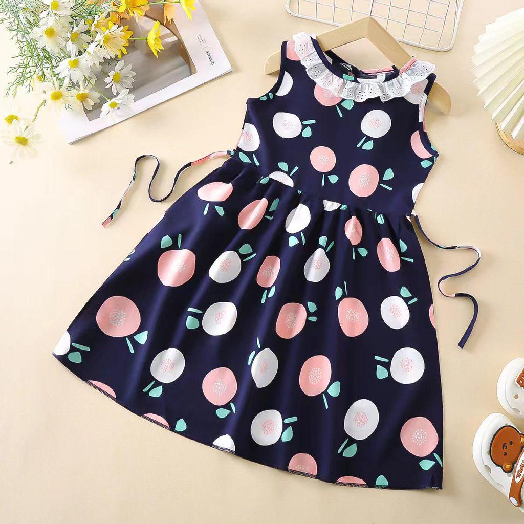 Sommer Koreanischer Stil Baumwollseide Kleid für Baby Mädchen - Prinzessin Mode Pyjamas