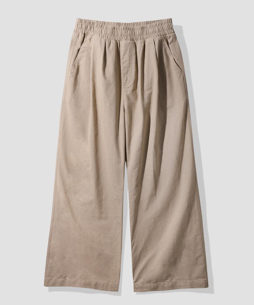PERSTEP Cool Mix Linen-Like Flare Fit Long Pants Light Beige Khlp4703