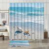 4Pcs Ocean Shell Starfish Shower Curtain Set with Non-Slip Bath Mat, Toilet Lid Cover, Contour Rug & 12 Hooks, Bathroom Decor