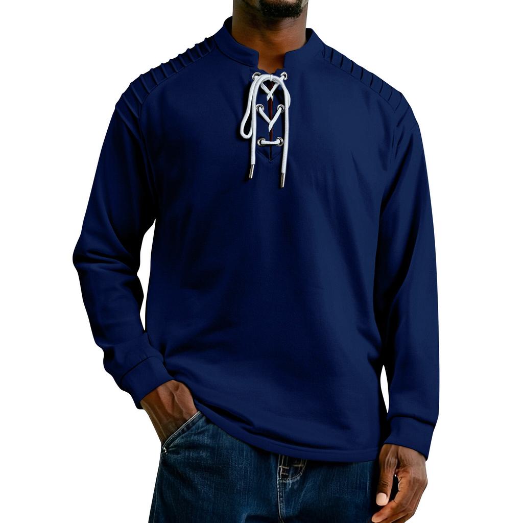 Men's Solid Color Long Sleeve Tops Men's Casual Fashion Long Sleeve Tops