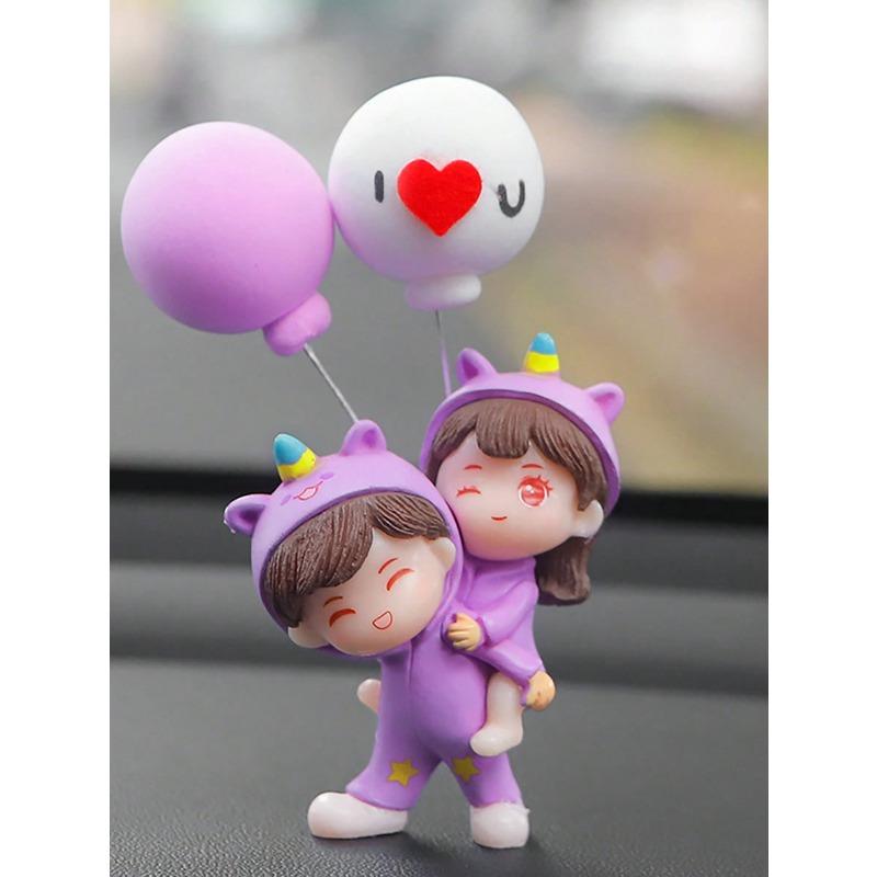 2pcs Figure & Letter Graphic ABS Car Ornament