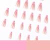 24 Teile/satz Schnelle Nägel Lange Ballett Rosa Verschmiert Französisch Falsche Nials Aufkleber Tragbare Wasserdichte Maniküre Fertigen Nägel