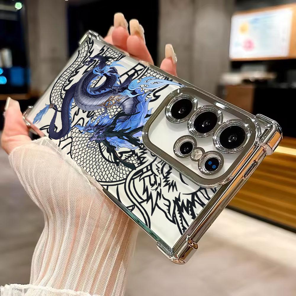 Coque For Galaxy S26 Ultra Fashion Dragon God Phone Case For Samsung S26 S25 S24 S23 S21 Ultra S20 FE S25 Plus 5G Silicone Cover