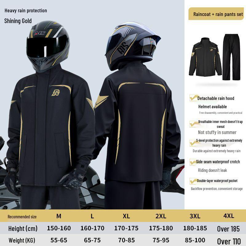 Wasserdichter Motorrad-Fahranzug - Elektrofahrzeug-Regenmantel & Hosen-Set für den Außenbereich