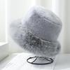 Elegant faux fur mink fluffy fisherman hat for women, ladylike style, large head circumference plush hat, warm winter pullover hat