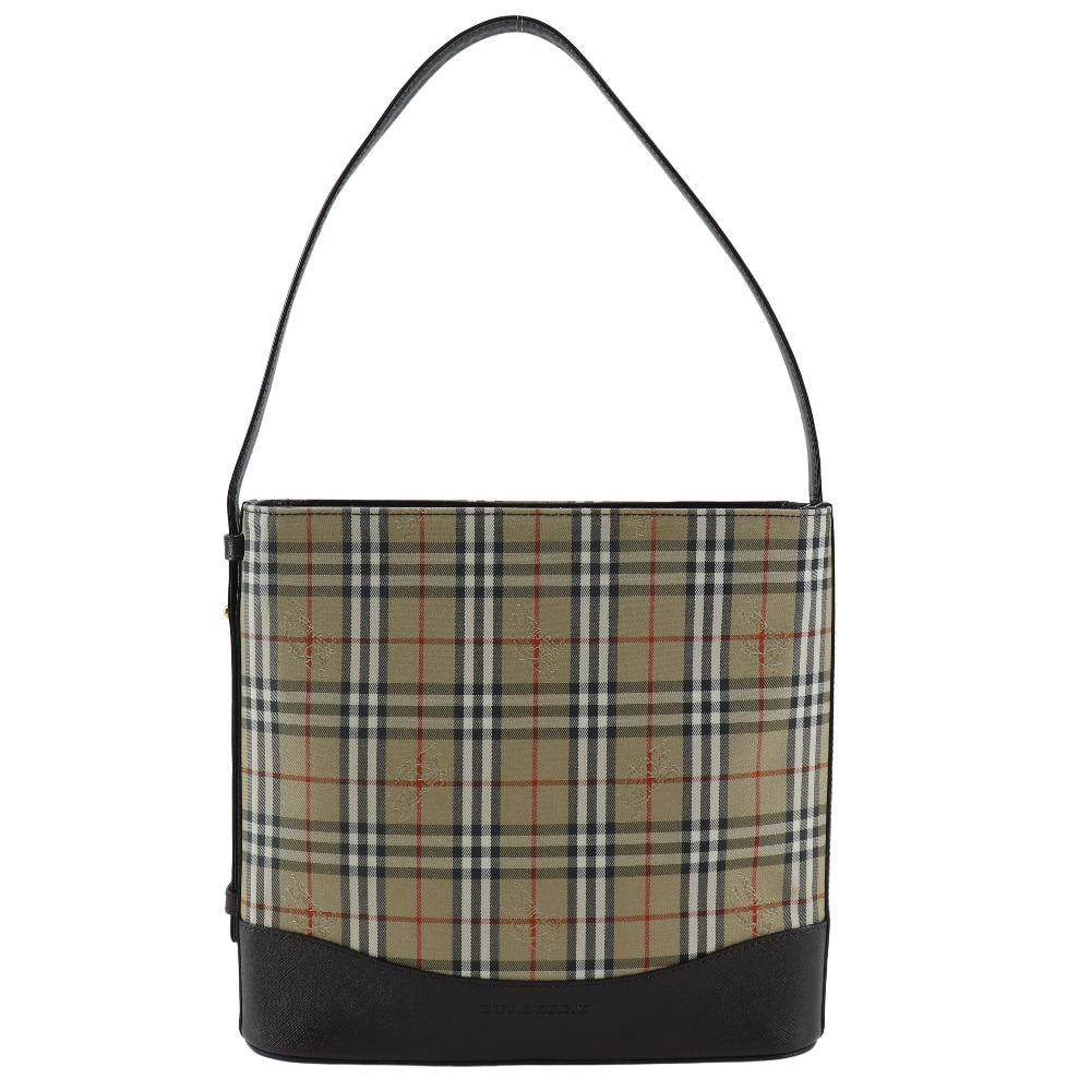 Burberry Nova Check Shoulder Bag Brown Canvas/leather Women Used