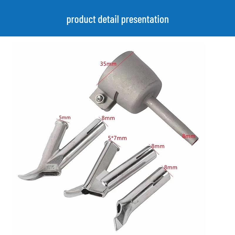 Heißluftschweißpistolen-Zubehör: Edelstahldüsen - Dreieckiger Festpunkt, Y-förmig und Runddüse