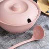 Straw Soup Pot Set Noodles Bowl Resistant With Lid Spoon