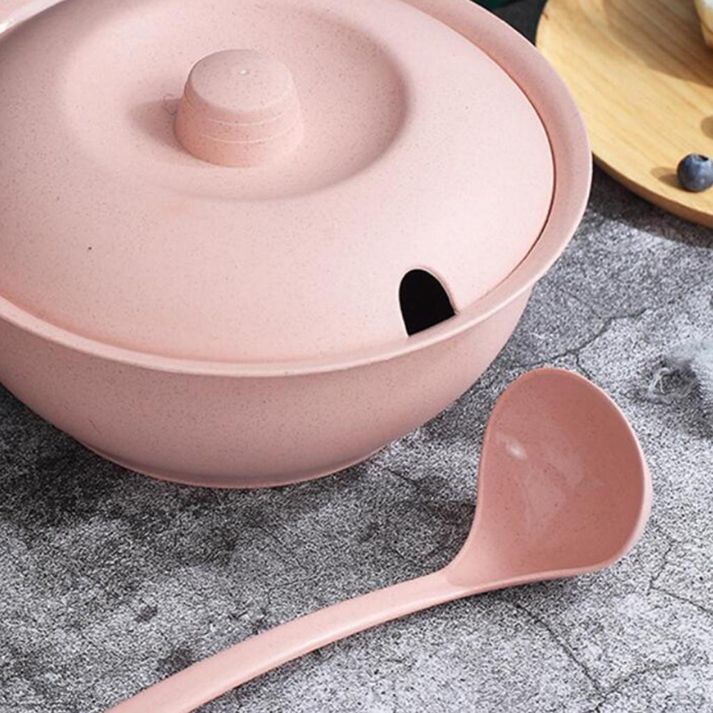 Straw Soup Pot Set Noodles Bowl Resistant With Lid Spoon