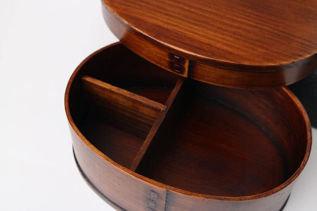 Magewappa Bento 18cm x x Lacquer Brown j-kitchens Box, 13.5cm 6.8cm, 700ml,