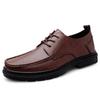 Men's Casual Leather Work Shoes - Low-Top, Height-Increasing, Handmade Cowhide, British Style