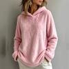 Women's Casual Flannel Long Sleeve Pullover Hoodie Loose Fit