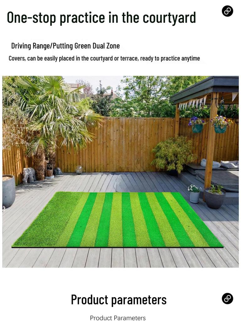 SEEKFUNS Golf Swing Practice Mat with Long and Short Grass