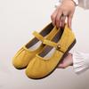 Spring and summer soft bottom round head one pedal gentle shallow mouth French flat bottom wrinkled single shoes round head non-slip soft sole ca