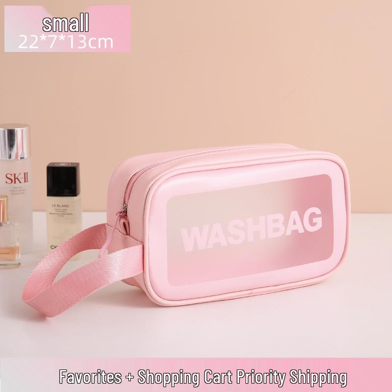 Large Capacity Frosted Transparent PVC Travel Wash Bag - Waterproof Makeup Bag