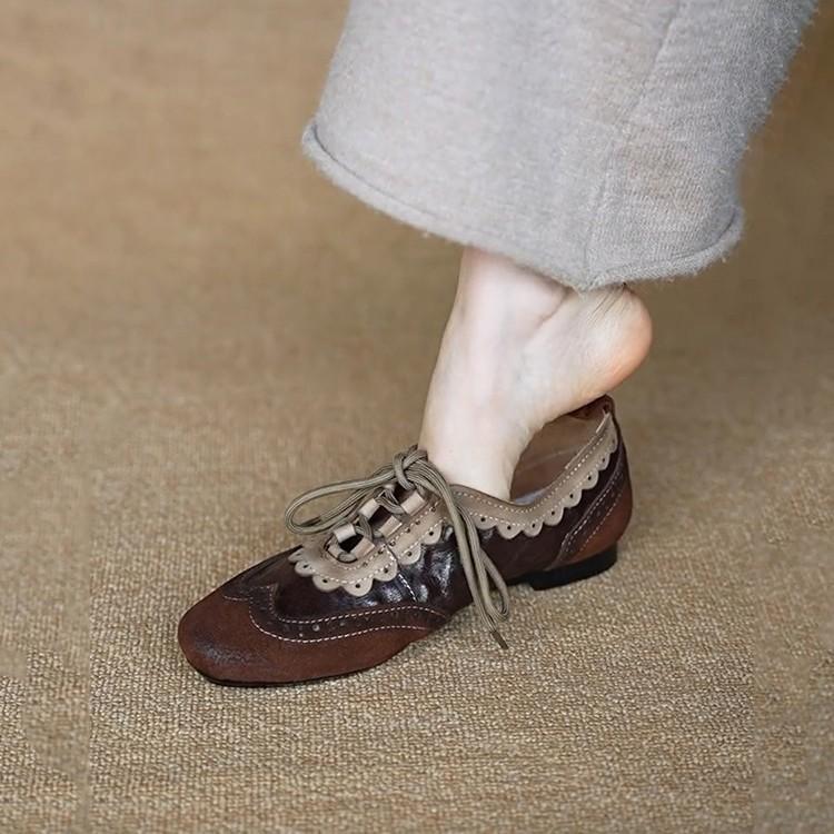 Old Money Style Casual German Training Shoes For Women With Lace Up Soft Sole, Comfortable Spring Single Shoes