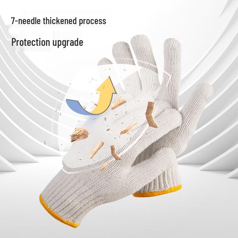 Deli Thickened Cotton Work Gloves (12 Pairs)